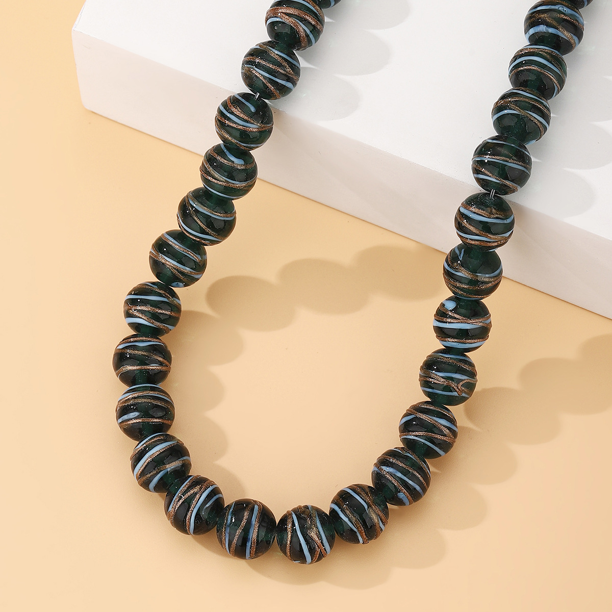 Wholesale of handcrafted DIY beaded jewelry accessories, flat beads, wheel beads, gold wire double-color dispersion beads, necklaces, bracelets and glass pic 4