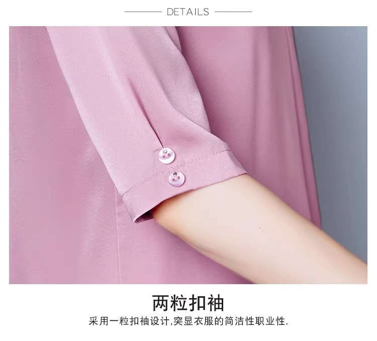 时尚妈妈装衬衫宽松大码中年女上衣洋气夏装中老年五分中袖t恤衫详情7