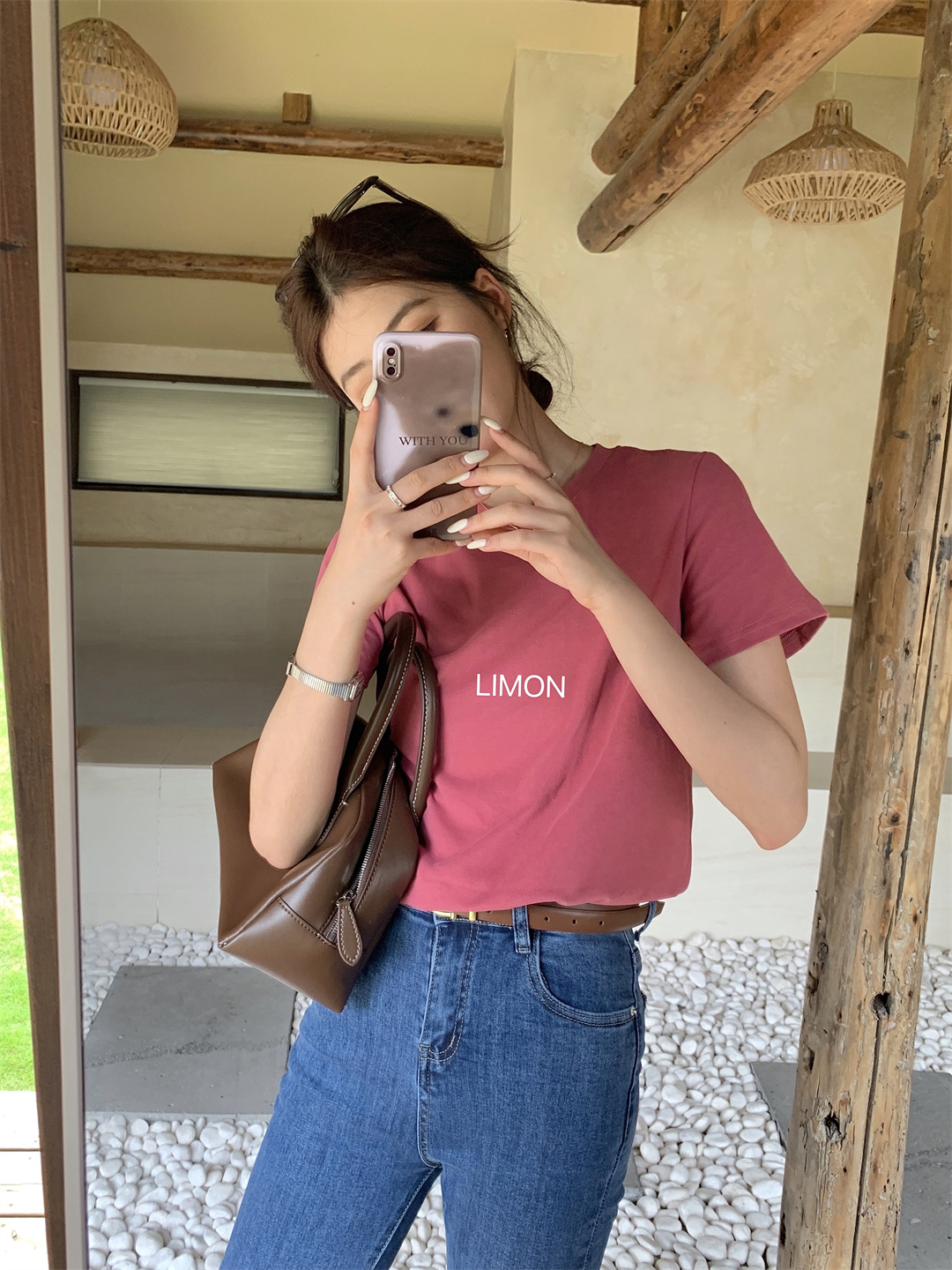 THE LEMON柠檬绿茶正肩磨毛短袖t恤女2024秋季新款百搭上衣打底衫详情55