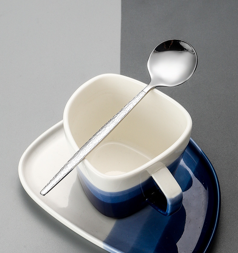 不锈钢锤纹葡萄牙餐具刀叉勺6件套跨境亚马逊牛排刀叉勺甜品勺详情14