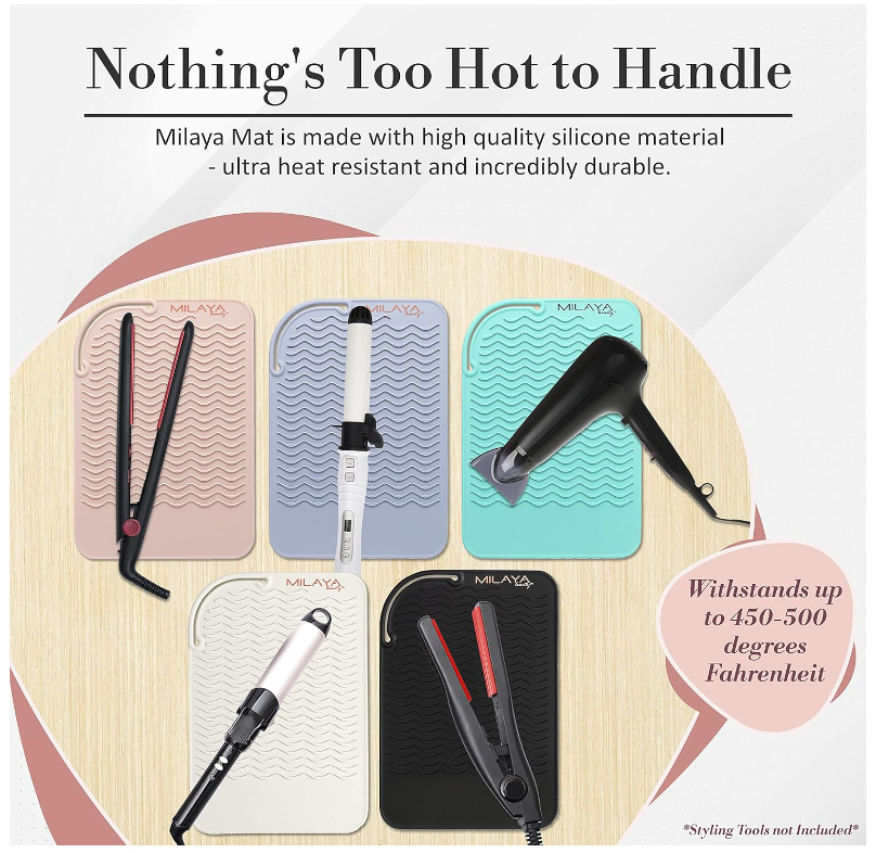 硅胶直发器隔热垫卷发棒美发隔热烫发隔热隔热垫防烫发器收纳批发详情4