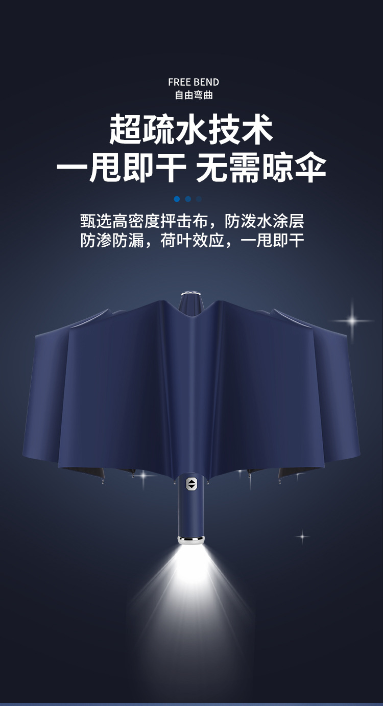 Umbrella printing fully automatic LOGO three-fold umbrella, large business black vinyl folding advertising gift, umbrella printing word gift box pic 12