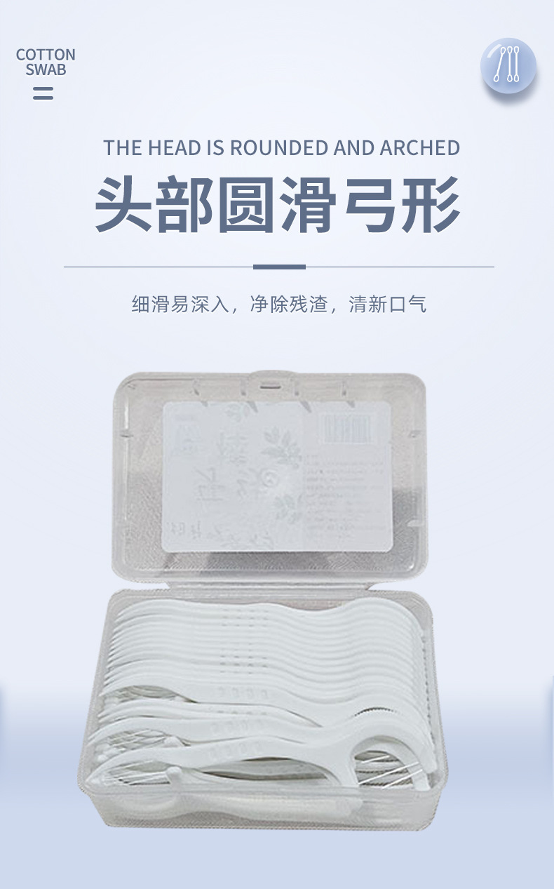 家用一次性塑料牙线棒牙签弓形剔牙线盒装30支口腔清洁牙线jp277详情3