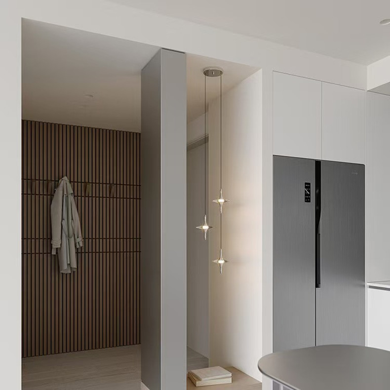 Crystal staircase chandelier, modern, simple and high-end, light luxury duplex, personalized dining room, bedroom, bedside small chandelier pic 9