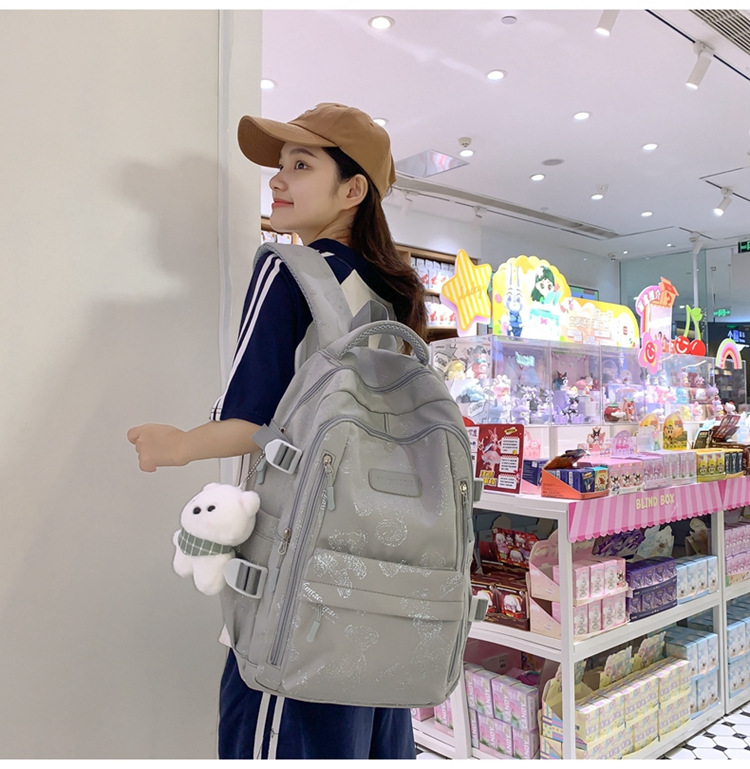 新款潮牌韩版书包女大容量中学生双肩包清新甜美休闲旅行双肩包详情36