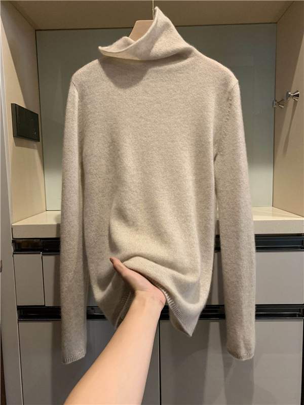 特价清仓100%纯羊毛衫女高领毛衣秋季新款亮丝羊绒针织打底衫详情3