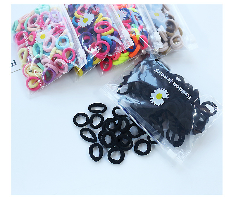 新款小号儿童彩色发圈宝宝不伤发头绳无接缝毛巾圈100根详情8