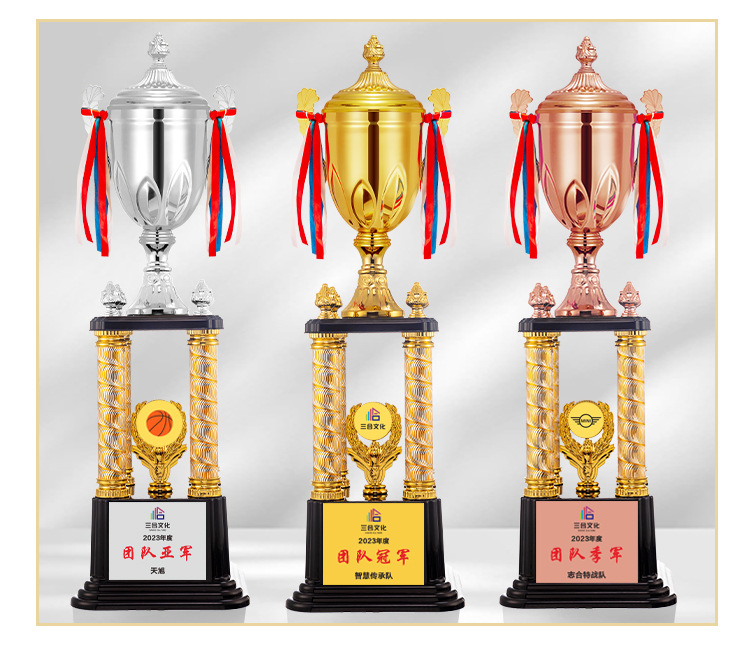 金属奖杯金银铜大奖杯定制足球篮球跆拳道羽毛球小学生运动会详情15