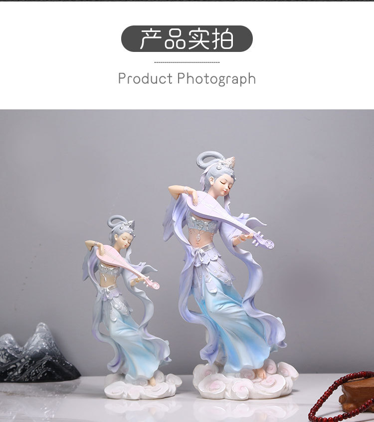 Cross-border new bestsellers, Dunhuang Feitian home decoration, wedding gifts, and traditional Chinese trend resin tabletop ornaments, one-piece consignment pic 12
