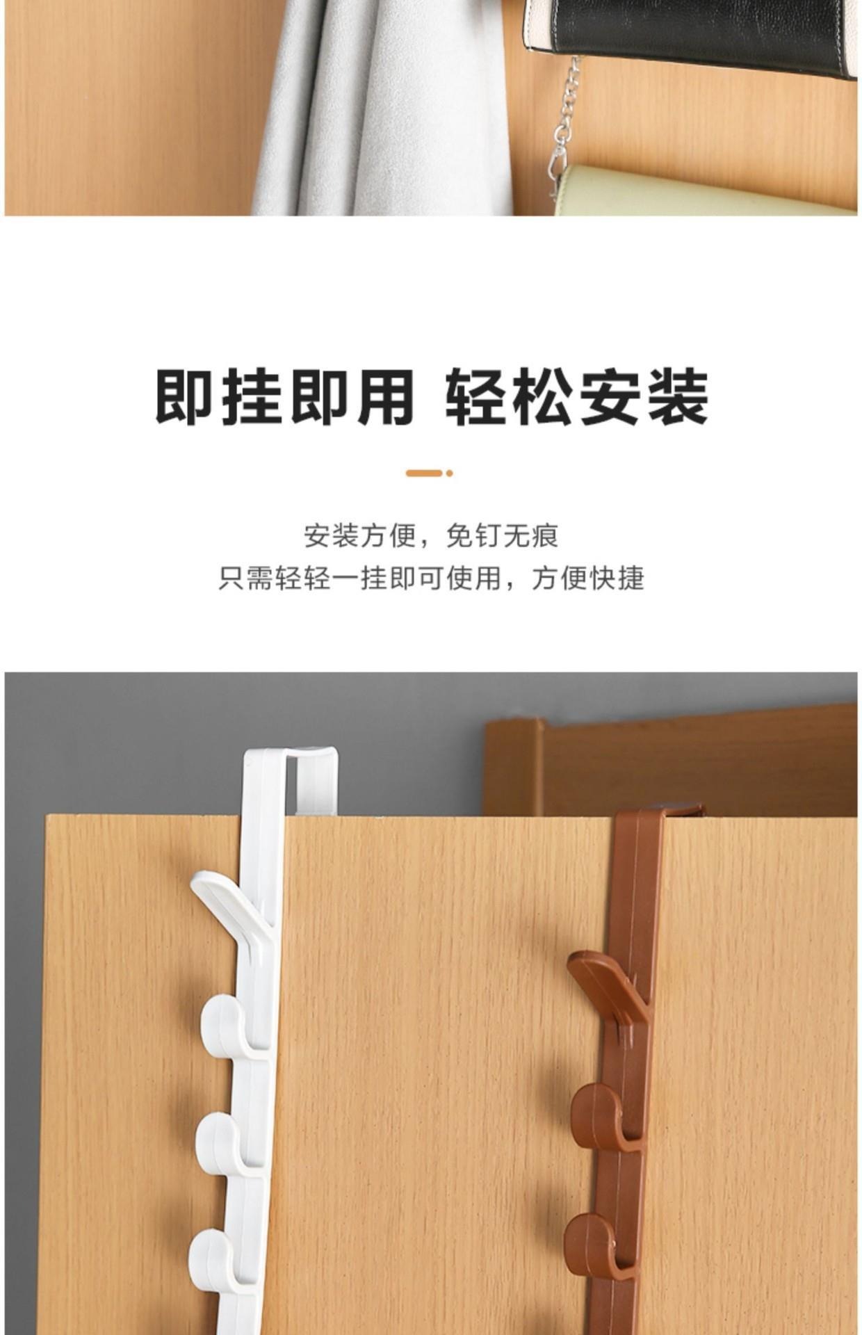 Wholesale of lock-behind hooks without drilling holes for wardrobes, hats, clothes and bags, dormitory wall-mounted storage racks pic 4