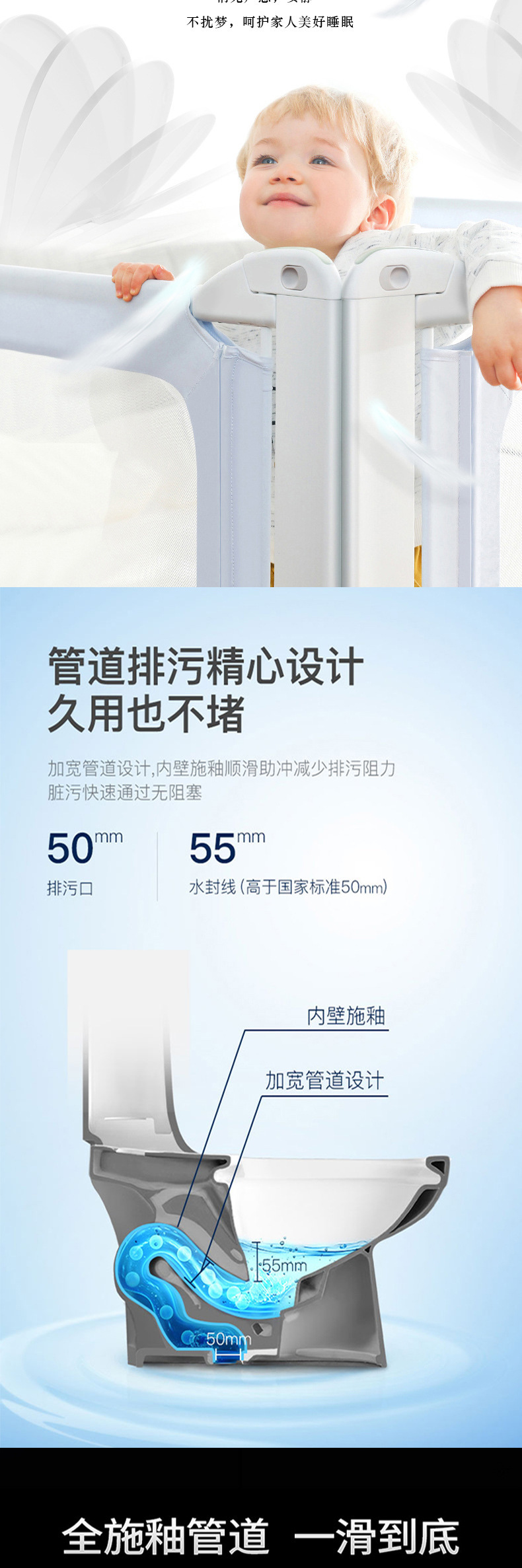 Cupc-certified cross-border exclusive large pipe toilet, silent flush ceramic toilet that is not prone to clogging pic 16