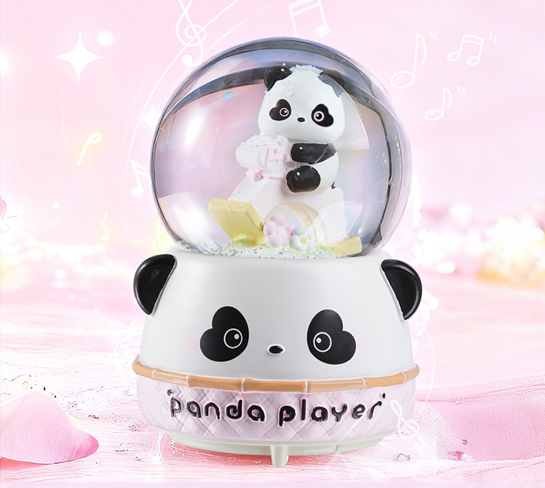 熊猫骑马水晶球大号八音盒儿童派对圣诞礼物可飘雪男女孩工艺品详情10