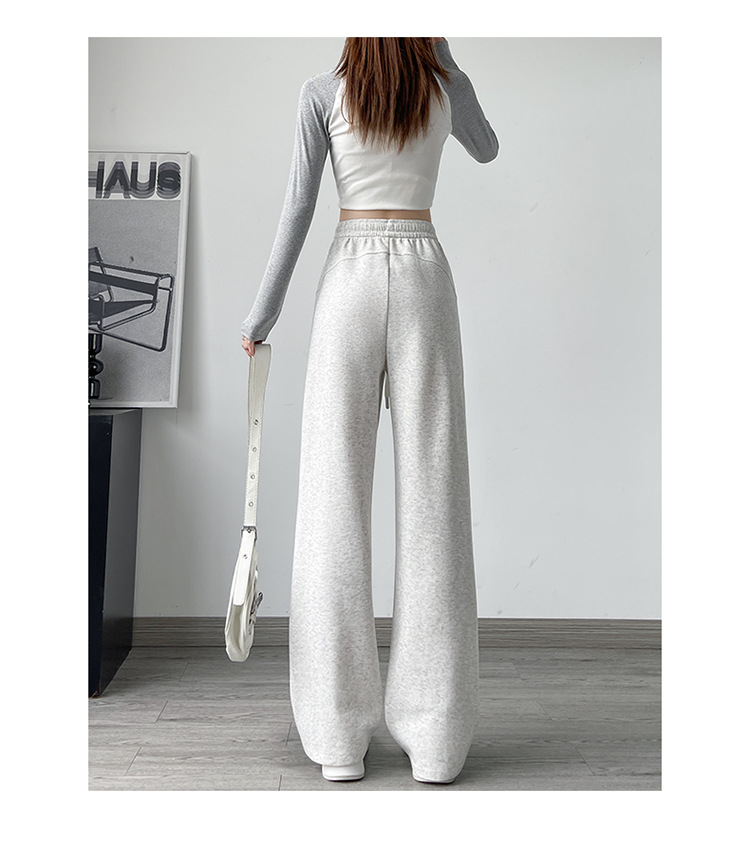 加绒香蕉裤女2025新款秋冬运动卫裤小个子高腰显瘦直筒窄版阔腿裤详情14