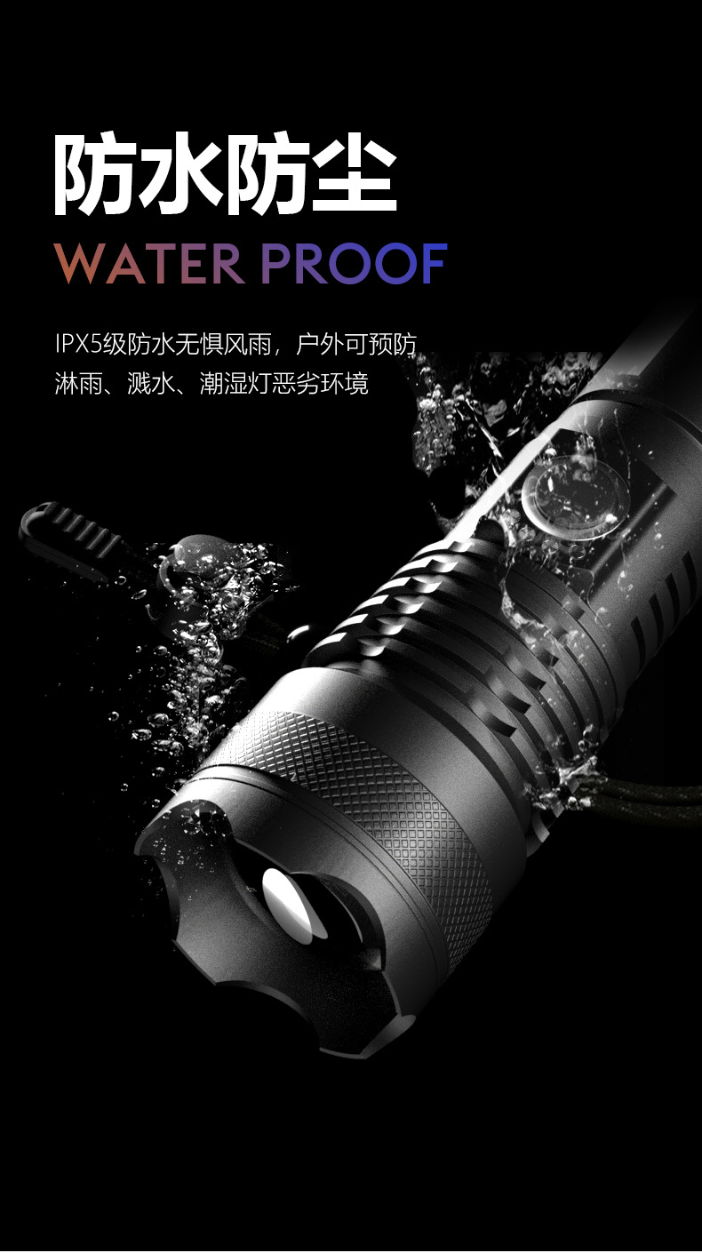 Flashlight with intense light, bright laser cannon, long-lasting charging, outdoor tactical multi-functional mini white laser flashlight pic 6
