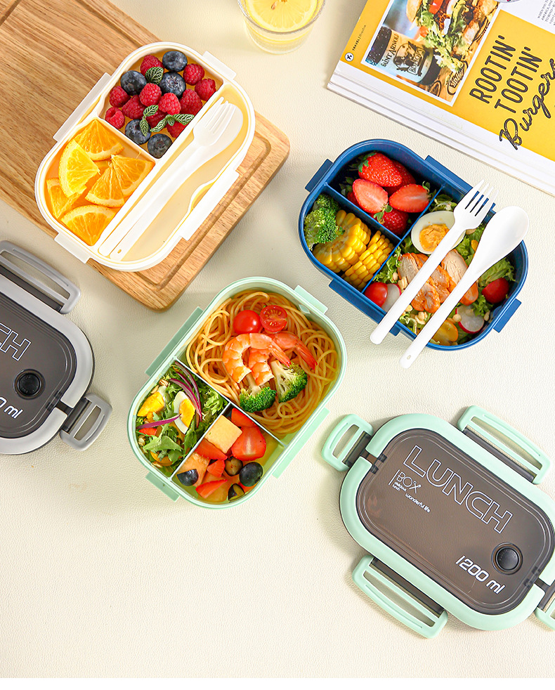 bento box双层水果便当盒分格午餐饭盒微波炉专用上班族减脂餐盒详情4