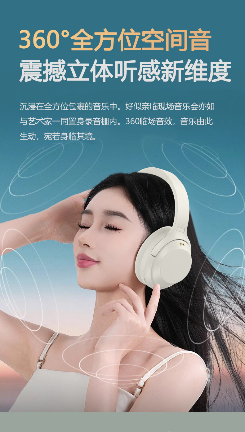 跨境爆款M4ANC主动降噪无线头戴式蓝牙耳机全包耳运动通话耳机5.4详情7
