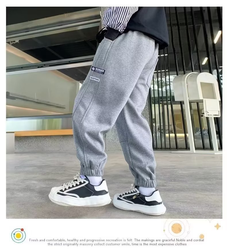 男童加绒裤子秋冬款2023新款儿童秋装运动长裤中大童休闲炸街卫裤详情8