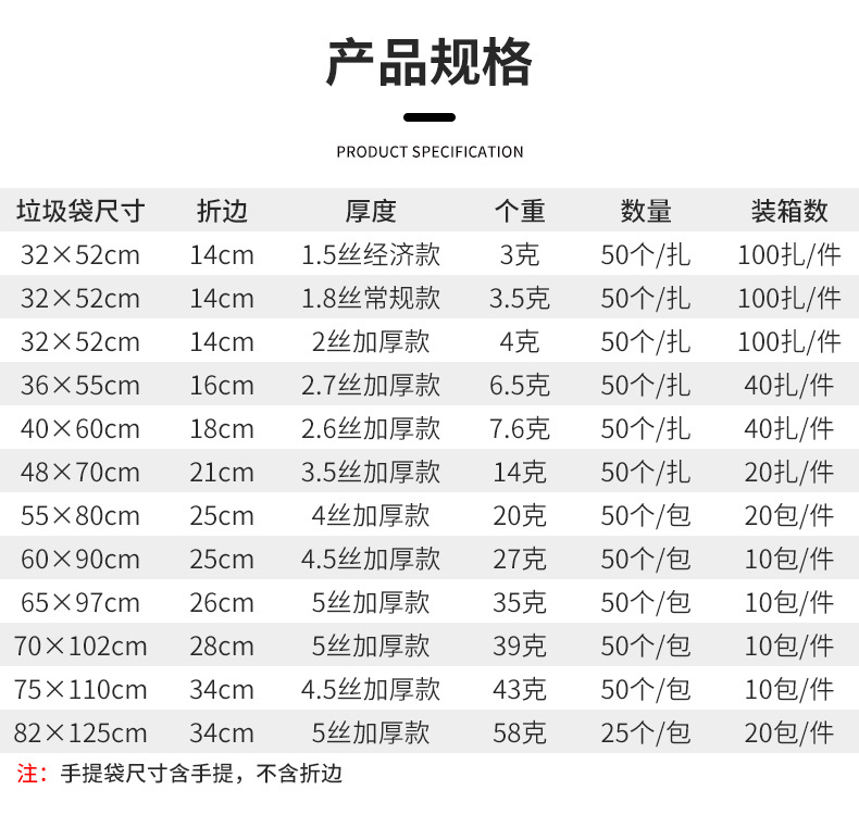 厂家批发黑色加厚大垃圾袋240L物业环卫酒店一次性大号塑料垃圾袋详情25