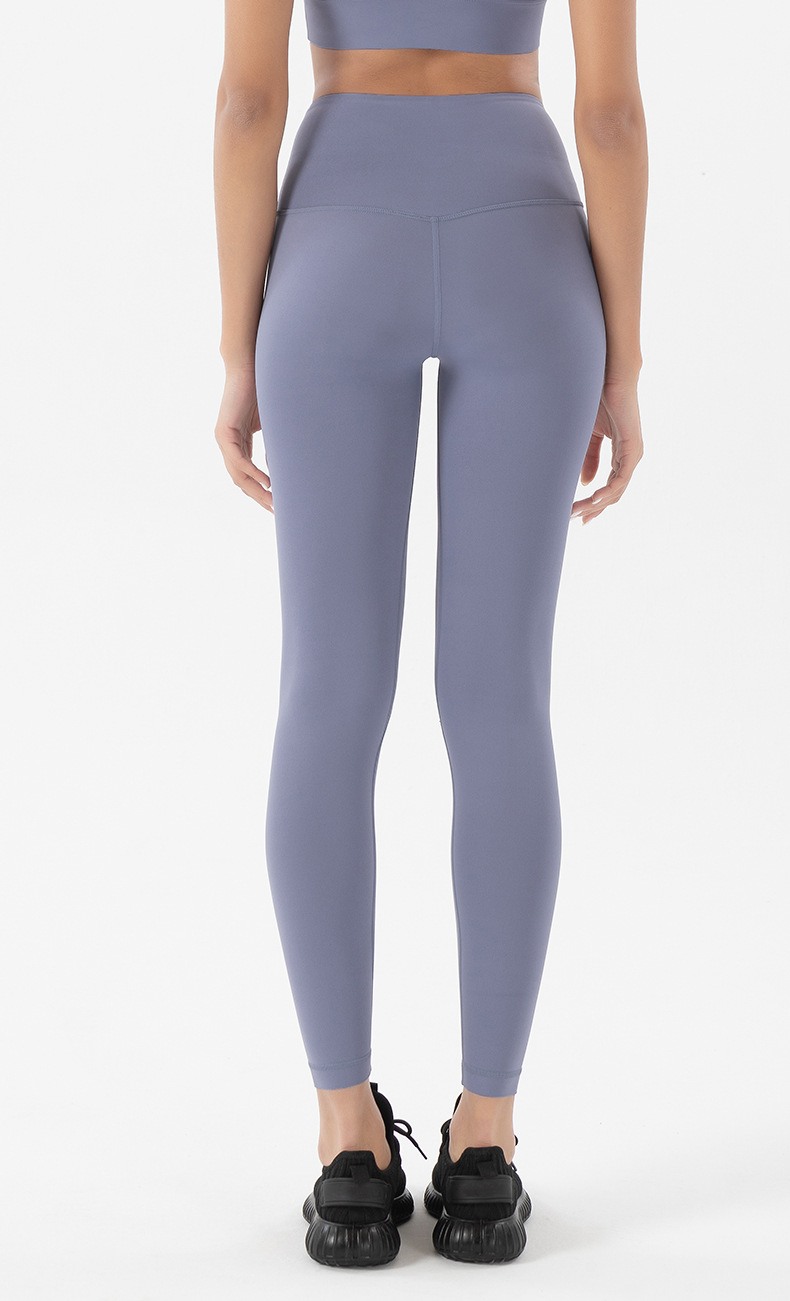 2022 Diamond Double-sided Brushed nude Yoga Pants for Women, European and American high-waisted hip-lifting peach-buttocks fitness pants pic 52