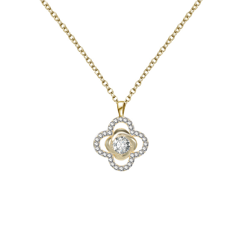 Zhuoheng Zhenxuan s925 Pure Silver Clover Necklace with micro-inlaid zircon, exquisite and compact design, fashionable little dress necklace for women pic 36