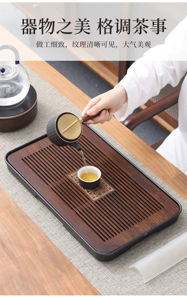 批发密胺茶盘多功能竹制茶台茶托盘带滤水干泡盘小茶盘一件起批详情18