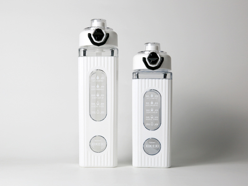 亚马逊创意水杯弹盖手提方形水杯 男户外运动直饮水壶 学生太空杯详情3