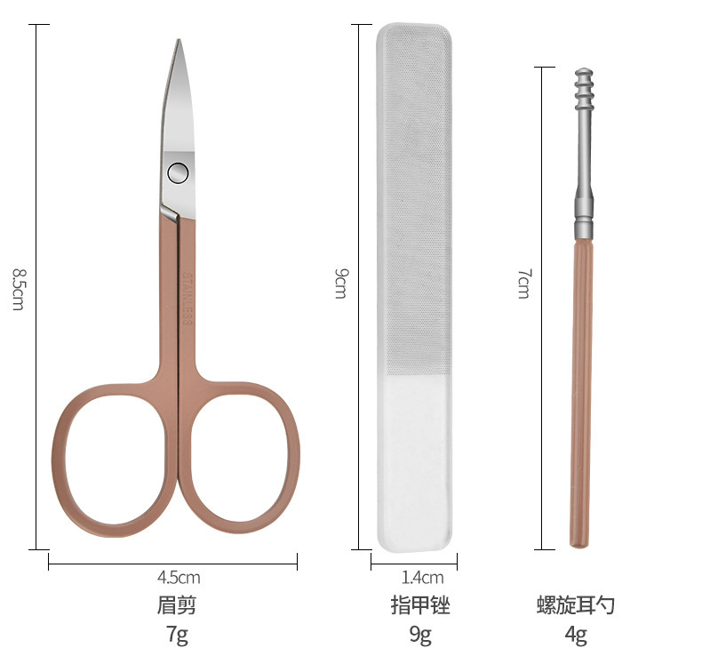 指甲剪6件套装不锈钢款防飞溅指甲刀全套家用修脚斜口指甲钳盒装详情15