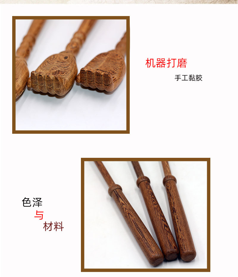 Chicken wing wood back massage device, solid wood dual-purpose fitness hammer, no need to tickle or scratch, wooden craft gift wholesale pic 5