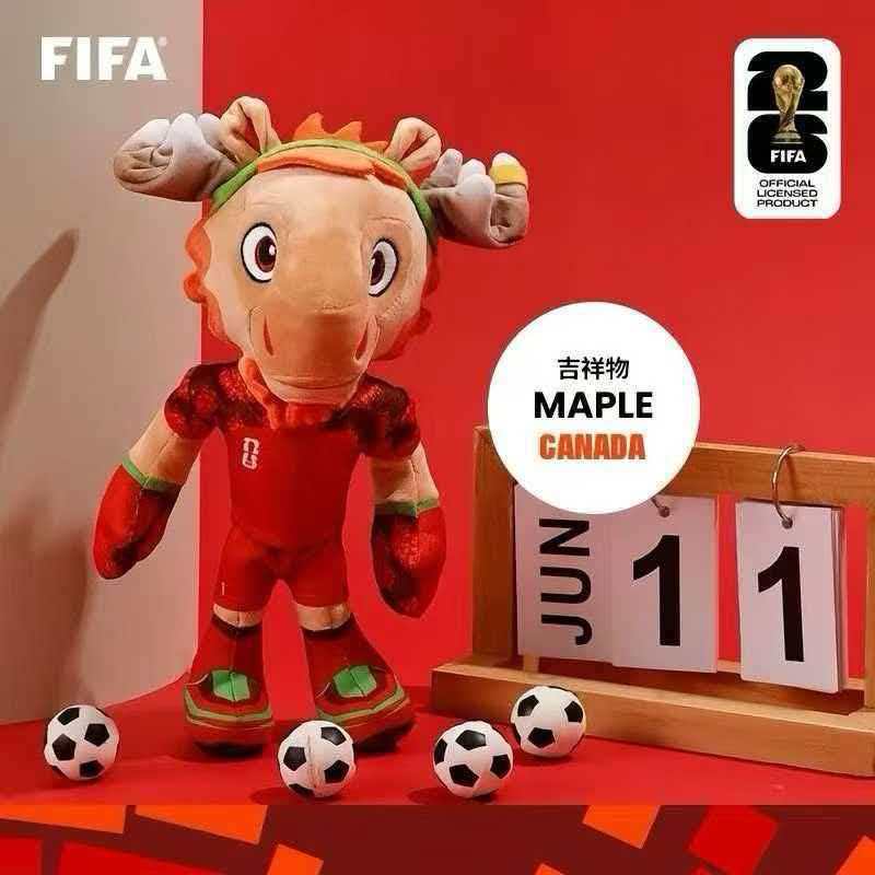 2026美墨加世界杯吉祥物毛绒公仔MAPLECLUTCHZAYU足球玩偶摆件可详情2