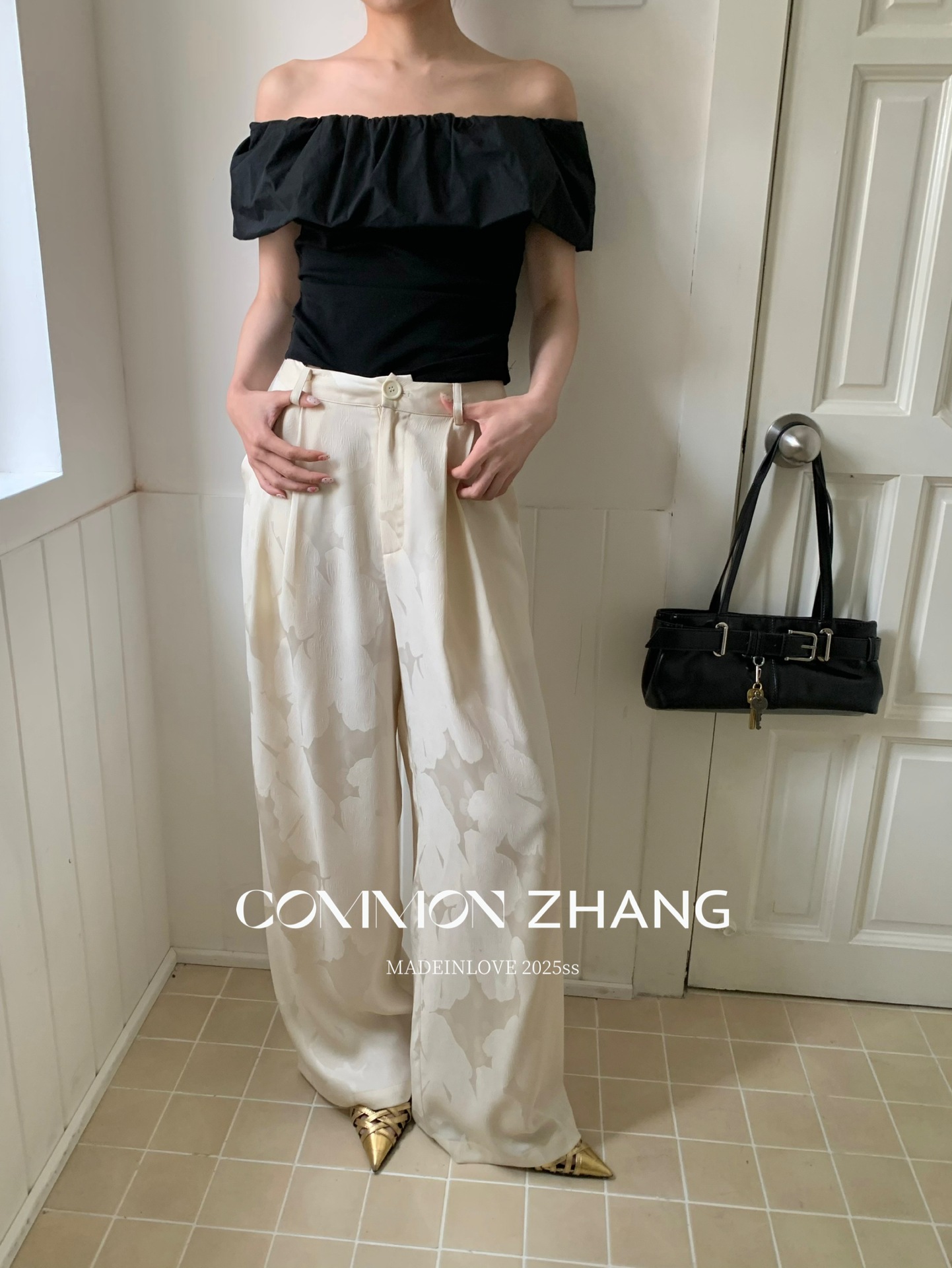 CZ ZHANG夏季韩版通勤时髦质感低腰阔腿垂感拖地百搭休闲裤B21335详情13