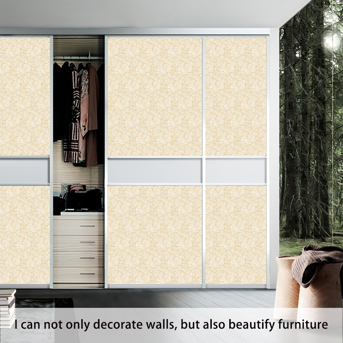 跨境仿格栅木条纹3d立体自粘墙贴防水加厚背景墙装饰壁纸家装定制详情46