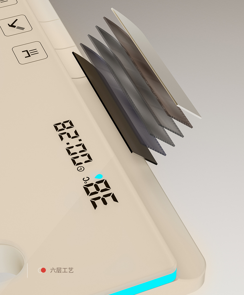 奶白色全铜淋浴花洒套装淋浴家用氛围灯恒温钢琴键数显增压沐浴器详情6