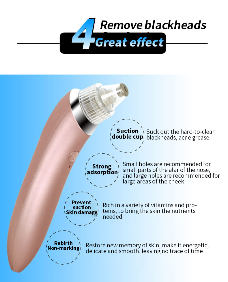 Blackhead suction device, beauty instrument, electric facial cleanser, facial pore cleaner, household blackhead removal wonder, cross-border pic 3