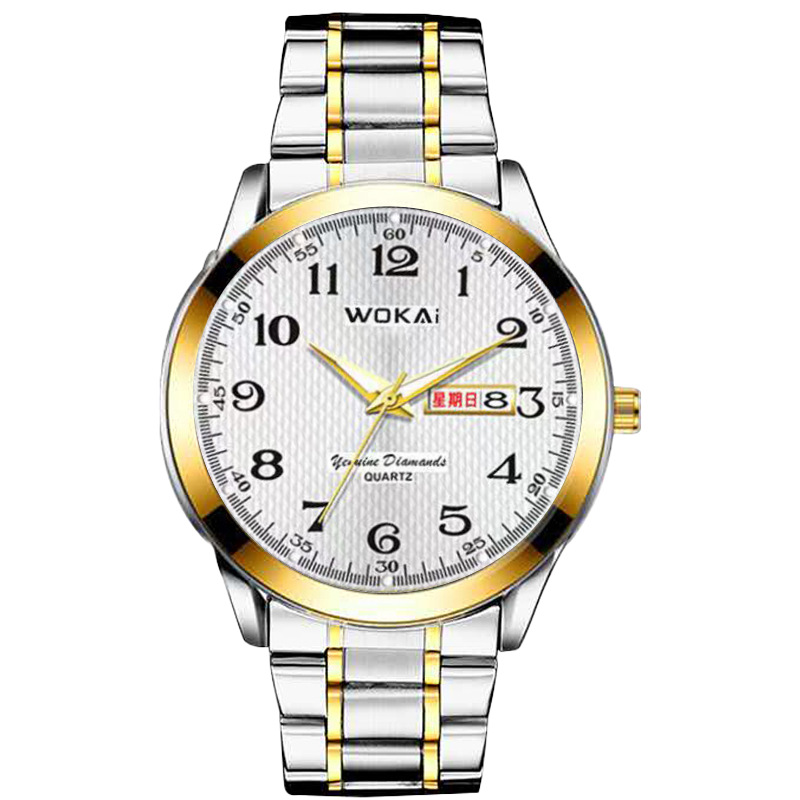 品牌休闲商务轻奢全自动石英双日历夜光防水男士手表男非机械详情3