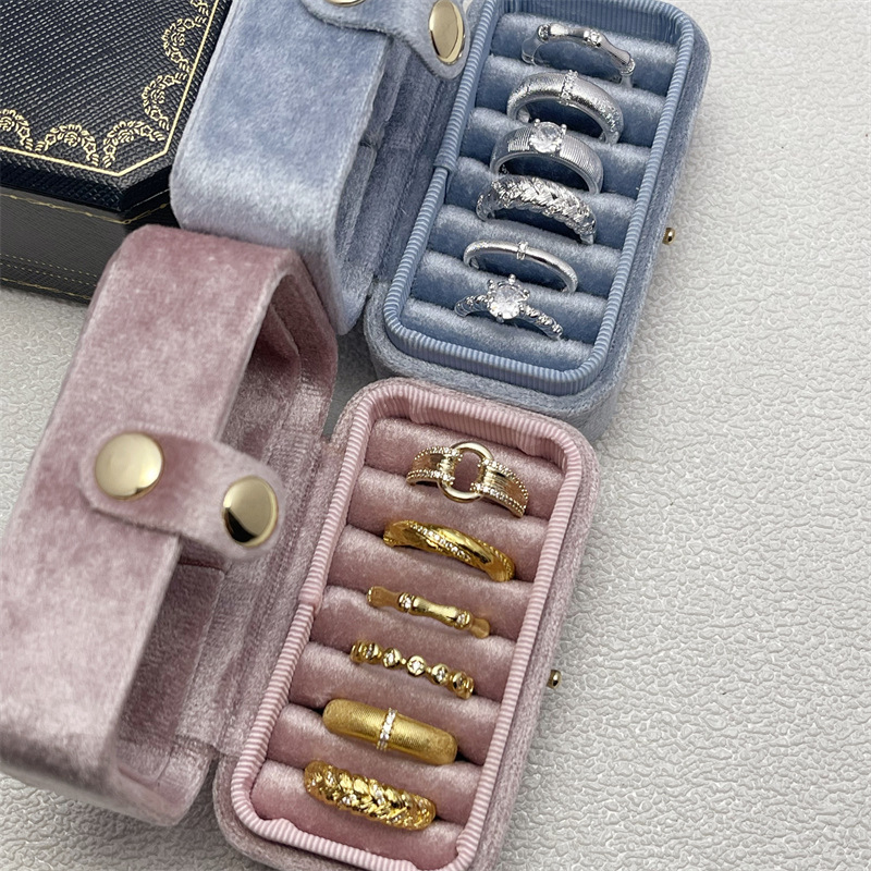 vintage中古风925纯银拉丝锆石戒指女小众高级感不掉色可调节戒指详情8