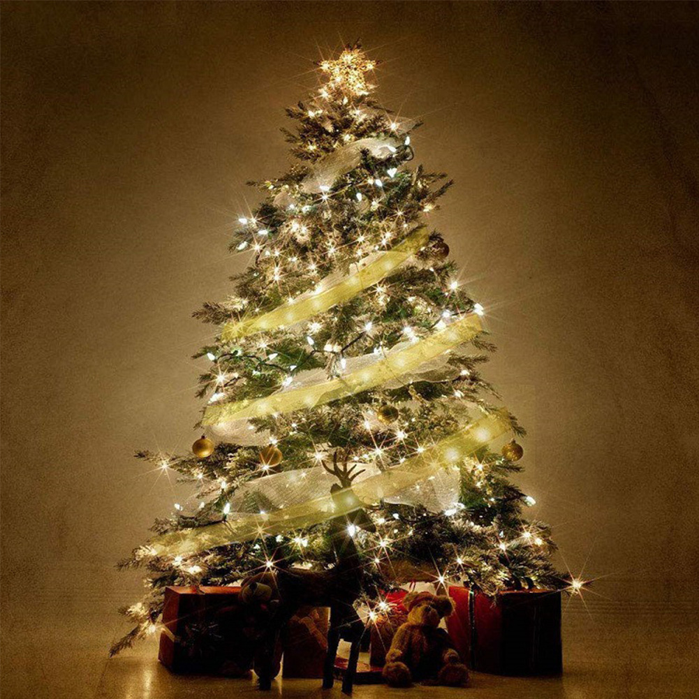 In stock: Silk ribbon lights, LED ribbon lights, Christmas tree decorative lights, string lights, festival wedding gift boxes, packaged ribbon light strings pic 6