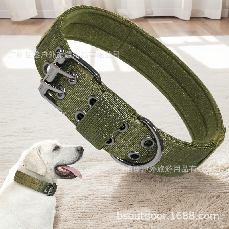尼龙 战术宠物狗狗项圈 五档调节针扣 大型犬项圈 牵引 可调节详情34