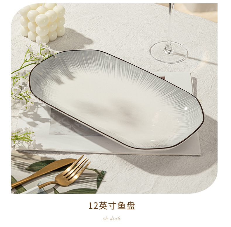 釉下彩轻奢灰陶瓷碗碟套装家用简约高级感餐具乔迁碗盘子碗具筷详情29