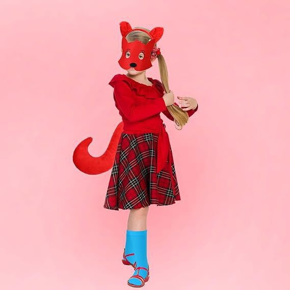 2026跨境亚马逊猫娘狐狸尾巴袜子红发耳朵万圣节服饰cos装扮猫现详情7