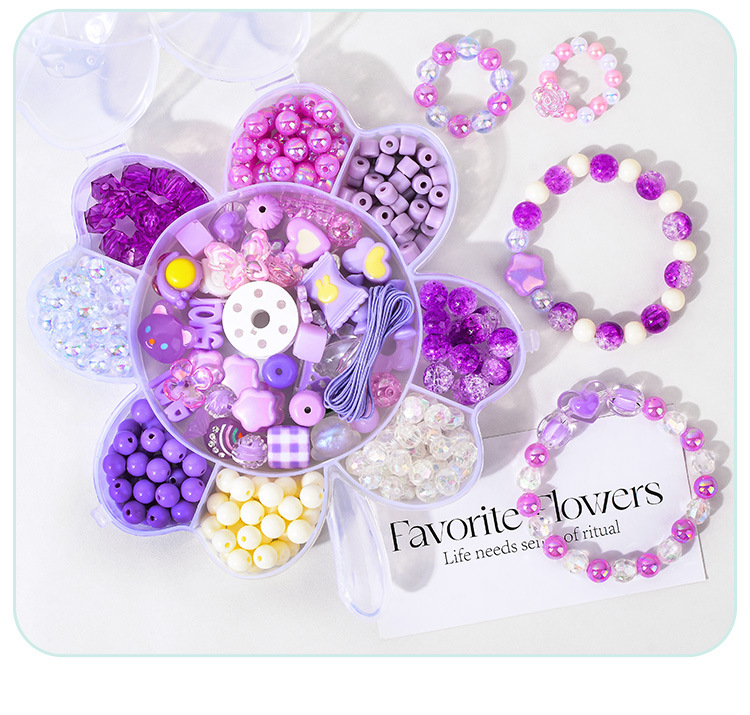 儿童手工串珠益智玩具幸运草女孩穿珠子编织手链diy材料包批发详情21