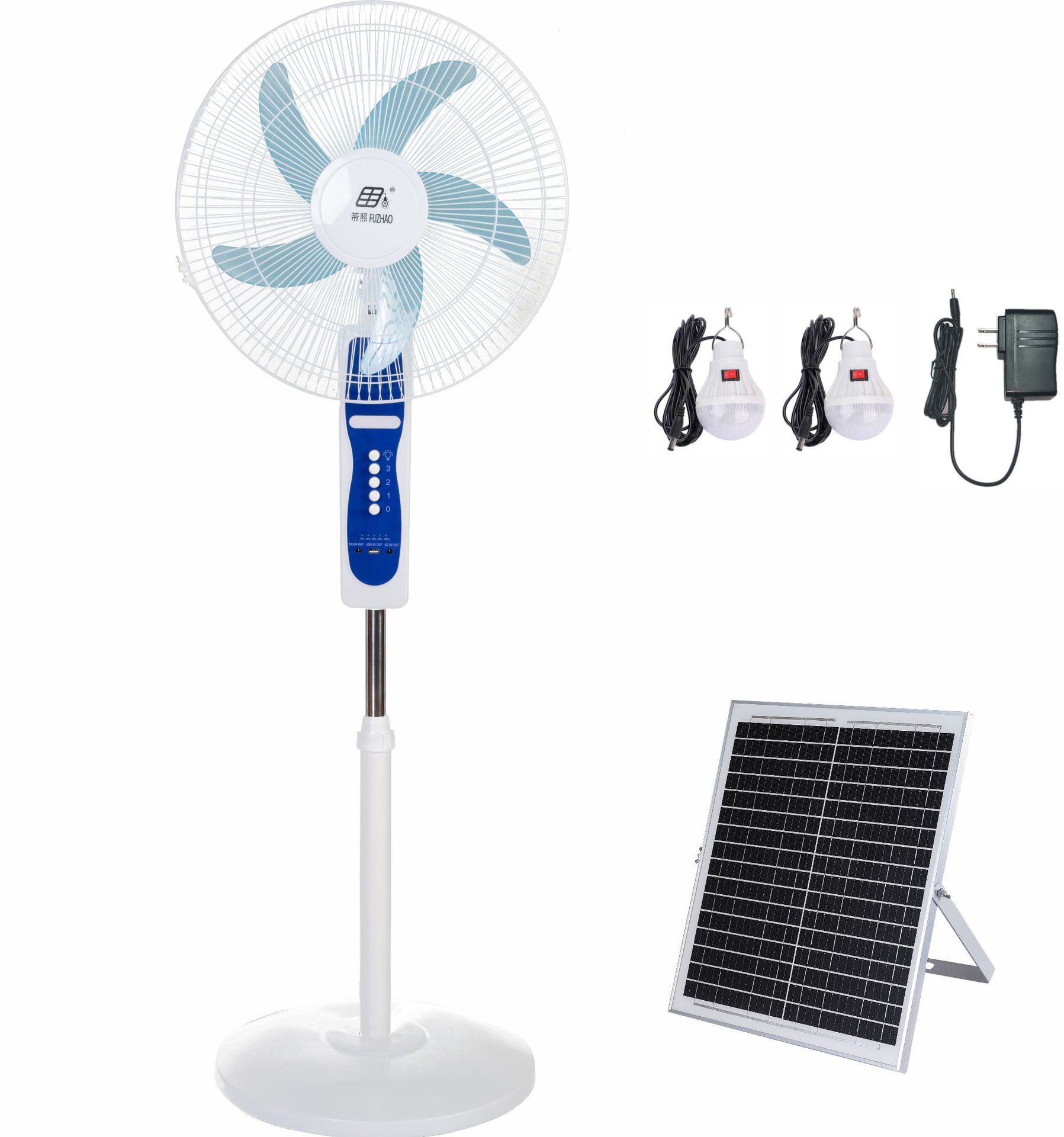 Wholesale electric fans from manufacturers: 16-inch household floor-standing fans, high-power vertical oscillating solar fans pic 1