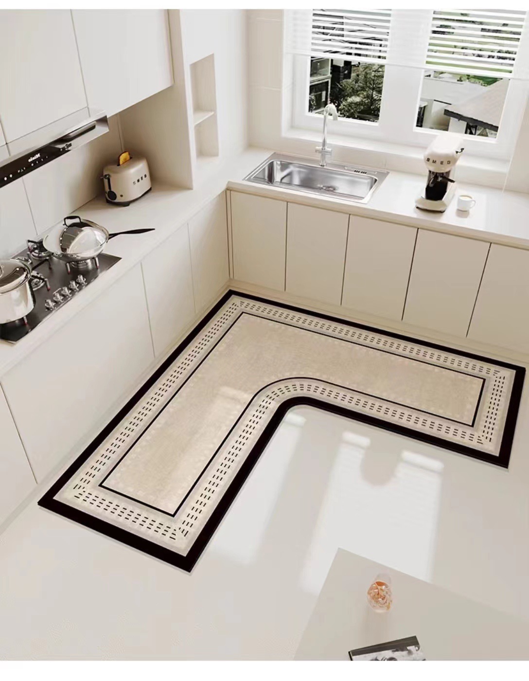 硅藻泥地垫轻奢优雅厨房专用L型吸水脚垫耐磨耐脏易打理家用地垫详情8