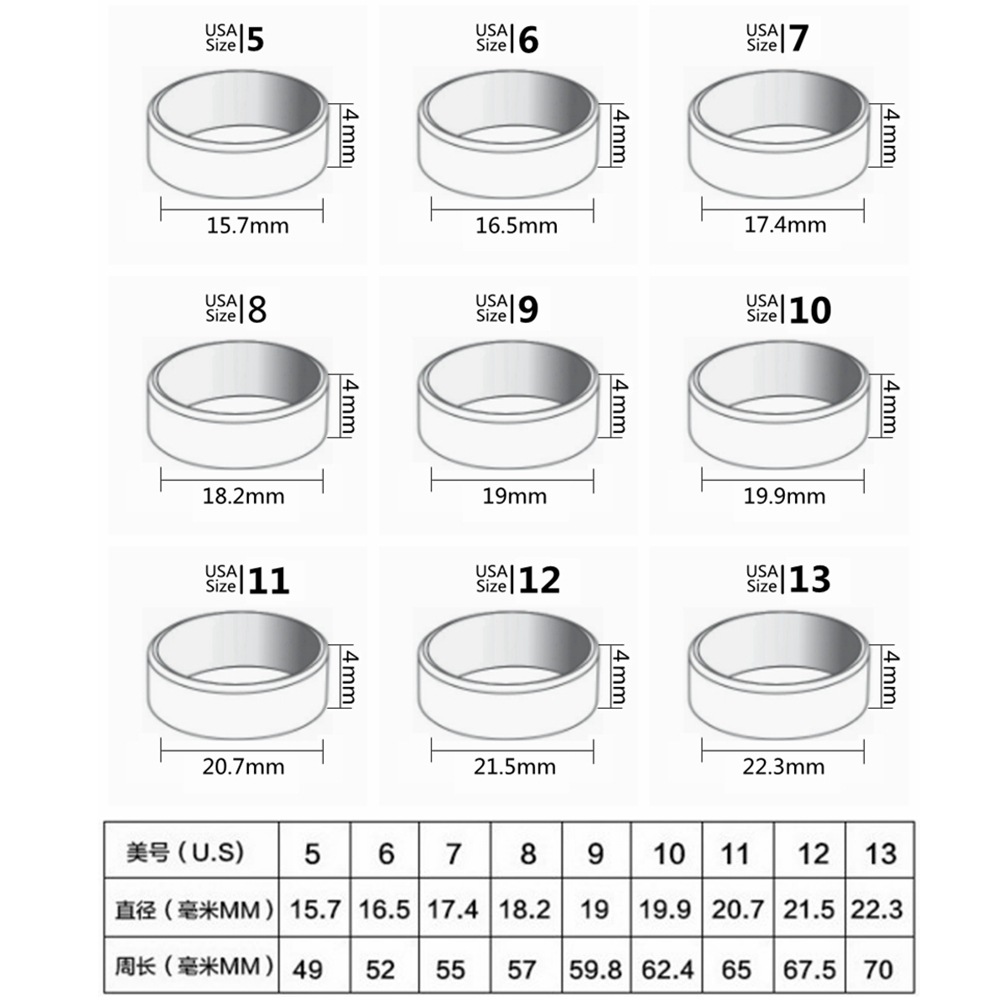 2024 Cross-border source Amazon new Product 4mm couple rings, four-sided geometric ring jewelry, titanium steel ring pic 9
