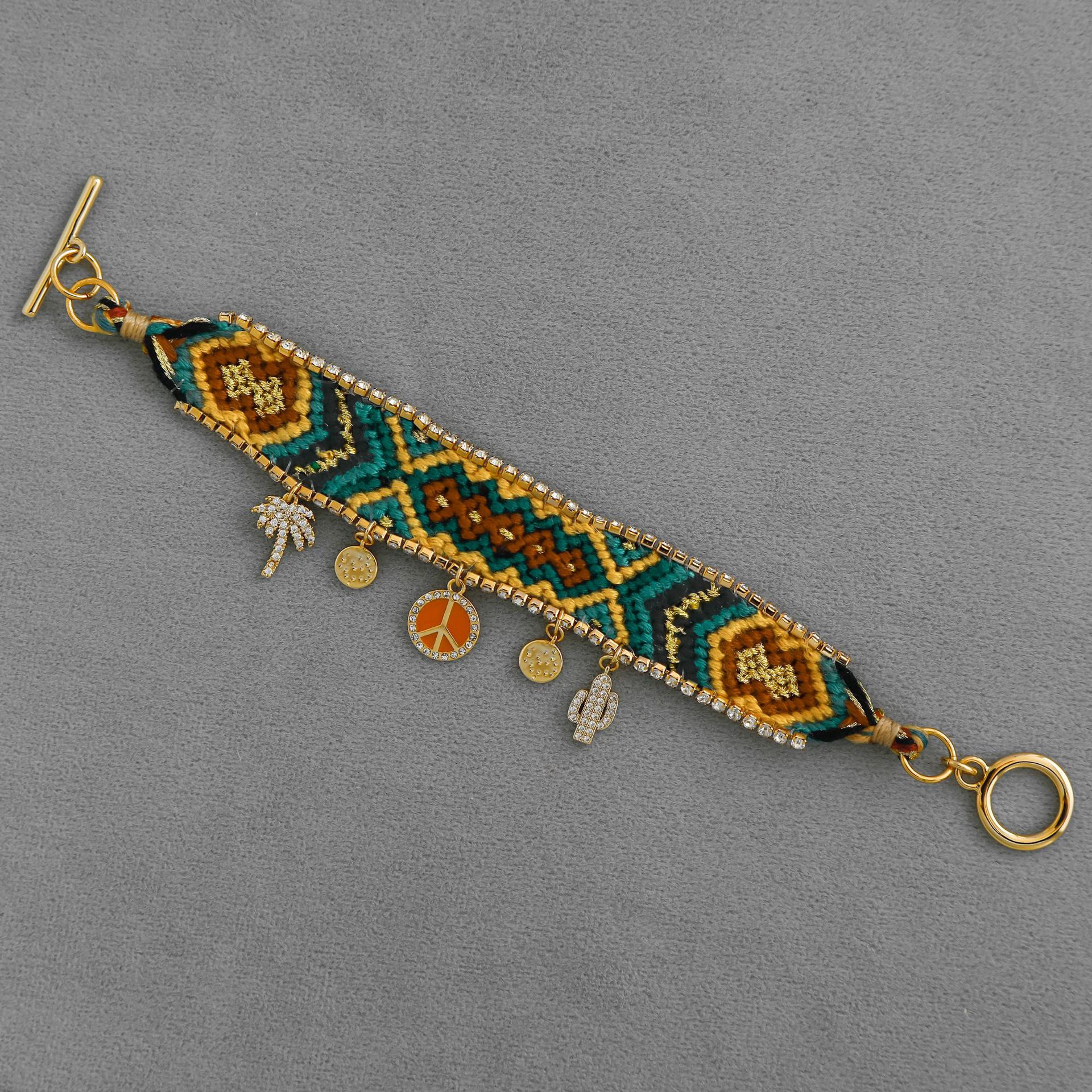 HIP家法式编织手链 波西米亚风民族风小众简约彩色流苏编织手链详情5