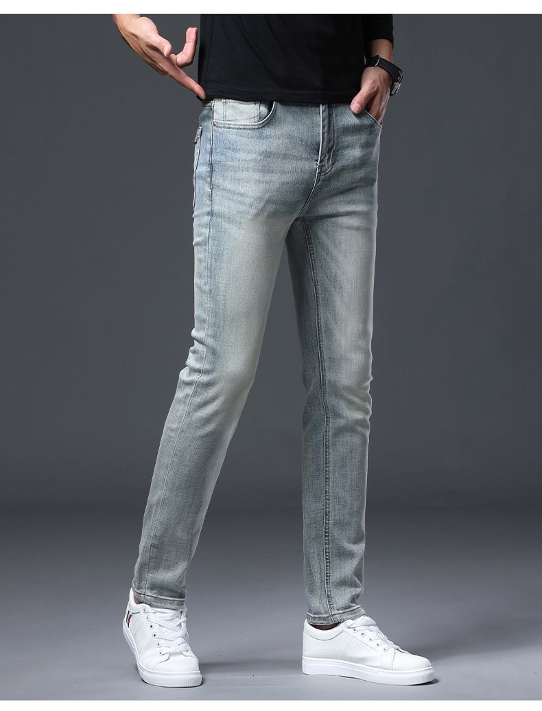 2025年秋冬季新款浅蓝色高端牛仔裤男士秋季修身百搭潮牌休闲长裤详情17