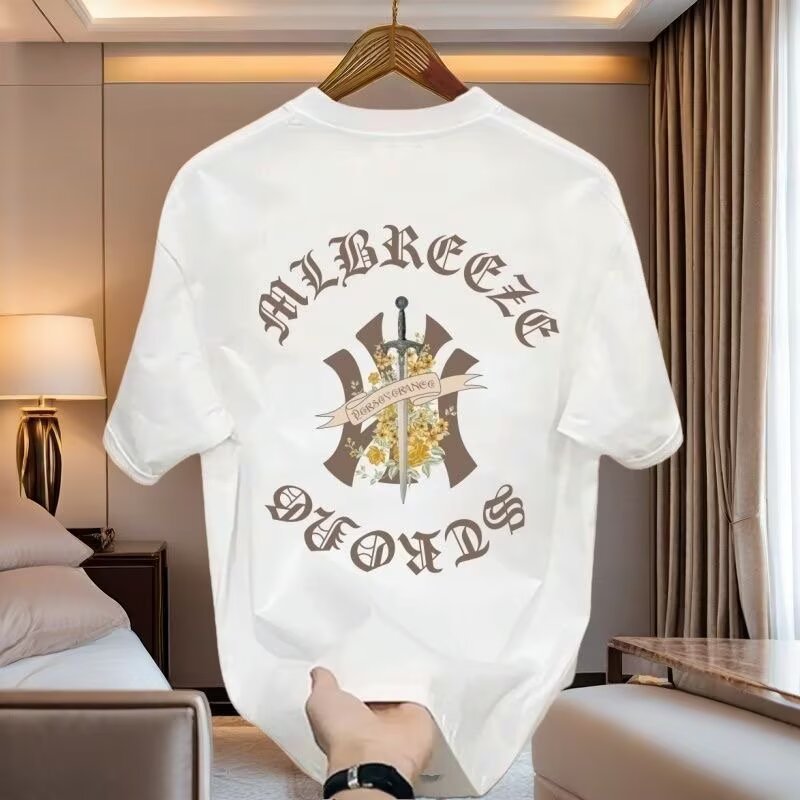 National trendy summer 2025 camiseta de manga corta hombre estampado cuello redondo cuerpo adolescente legging suelto camiseta pic 9