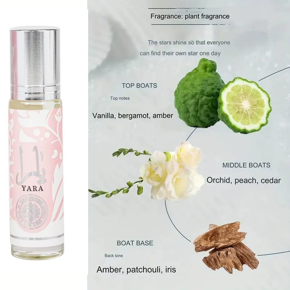 Arabian Yara ball perfume hombre mujer YARA foreign trade perfume larga duración pastel 10ML bálsamo foreign trade oriente medio pic 5