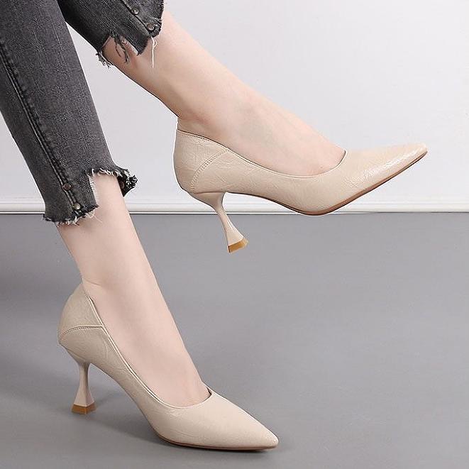 高跟鞋2024韩版浅口职业工作鞋两穿细跟尖头春秋季百搭单鞋女潮详情8