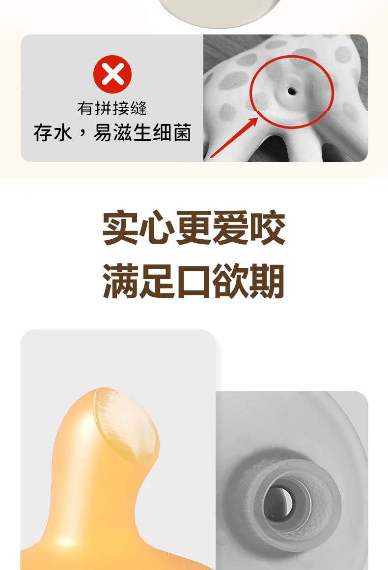 小蘑菇婴儿牙胶防吃手磨牙棒婴儿玩具可啃咬食品级硅胶安抚口欲期详情9