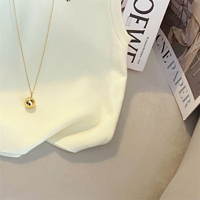 复古优雅高端半高领工字背心女2024春夏新款时尚气质内搭打底上衣详情6